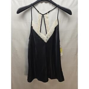 Flora Nikrooz Sexy Lingerie Top Size Medium Women Black With Lace Trim